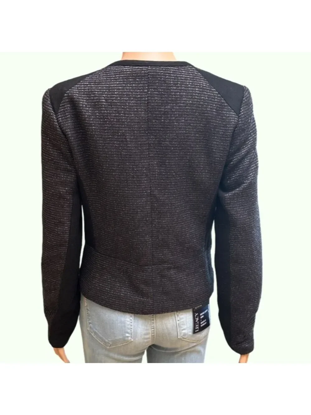 Halogen Black Cropped Jacket Medium